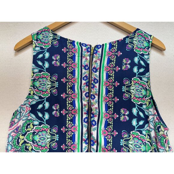 Artisan Ny Women's Mini Shift Dress Sleeveless Size 12 Multicolor Aztec Boho - Picture 9 of 9